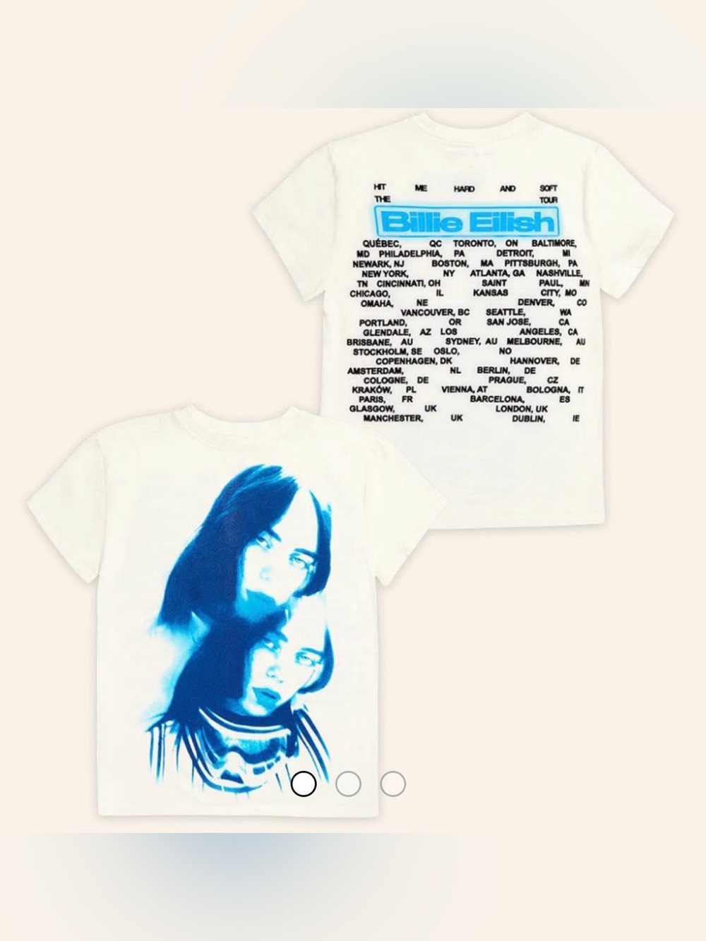 Billie Eilish Merch Billie Photo Tour T-Shirt Gifts For Her  - Size 2XL